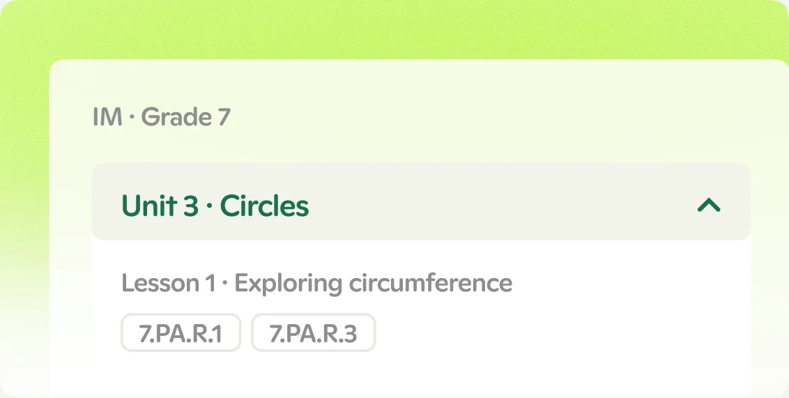 Picking Unit 3 · Circles from the IM Grade 7 curriculum